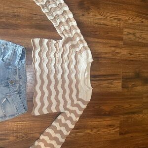 Altar'd State Cream and Tan Sweater